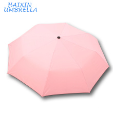 Lady Beautiful Color Small Fresh Custom Logo Windproof Travel High Quality Fashion Hand Open 3 Folding Cheap Umbrella For Girls